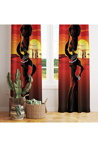 LadiesHome Hot Sunset Themed Human Silhouette – Aesthetic & Modern Style 140X260 cm Single Wing