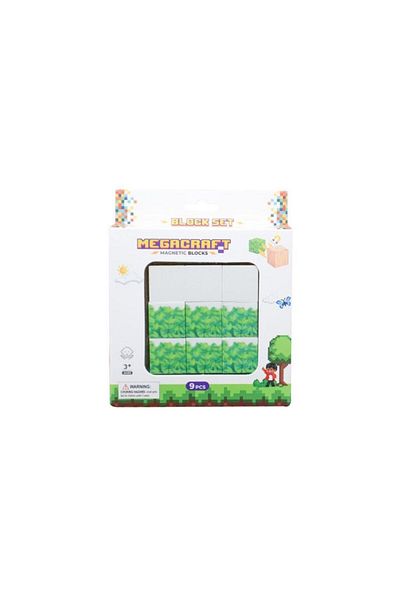 Mega Oyuncak Megacraft Magnetic Blocks 9 Pieces Stern Grass Pattern
