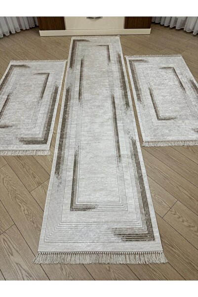 ALLGELSİN Yatak Odası Halısı Seti 3 'lü Yatak Odası Halı Takımı 2 Adet 80x150...