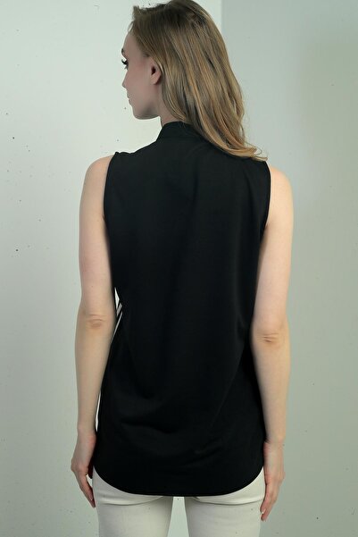 By Saygı Жіночий жилет з лініями, кишенями та еластичною стрічкою