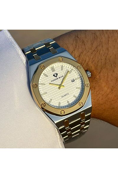 FANDER BLUE Vanderblue Travel Watch with Gold and Silver Steel Strap