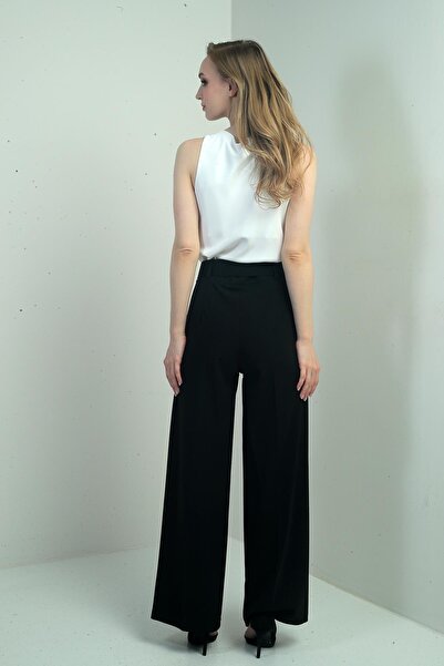 By Saygı Women's Scuba Crepe Lycra Palazzo Trousers