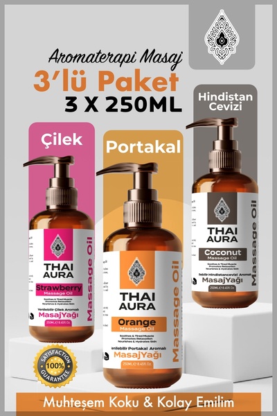 Thai Aura 3x250ml Çilek, Portakal Ve Hindistan Cevizi Aromalı Ve Afordizyak, ...