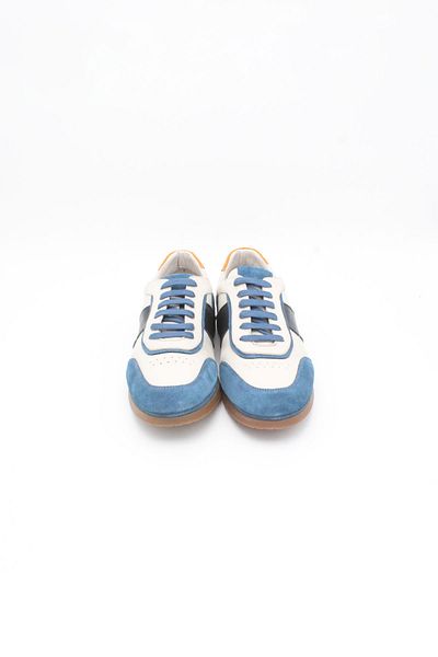 ENDİCAN 064 231073   Men's Genuine Leather Sports Shoes Blue White Khaki