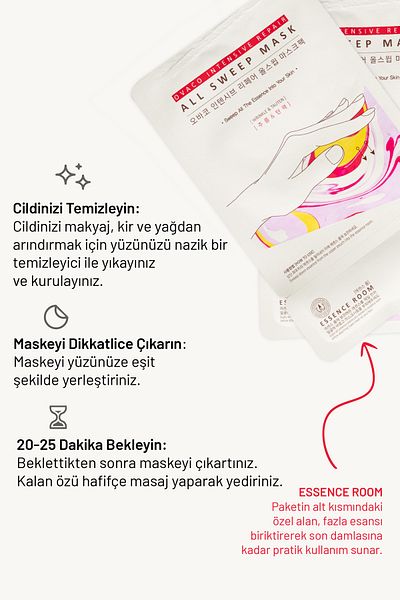 Ovaco Repairing and Anti-Wrinkle Sheet Mask| Intensive Repair| Caviar| ginseng| Collagen
