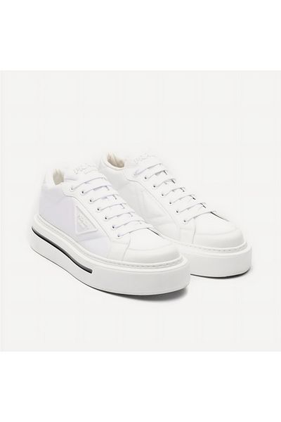 Prada Sport Macro Re-Nylon White Platform Sole Men's Sneaker