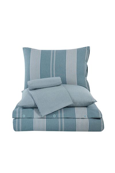 Merya Double Natural Duvet Cover Set Turquoise