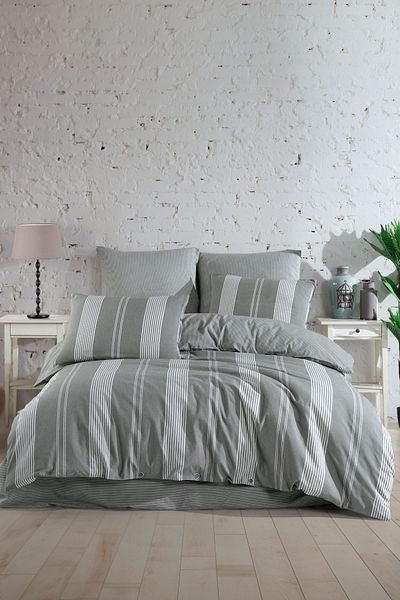 Merya Double Natural Duvet Cover Set Khaki