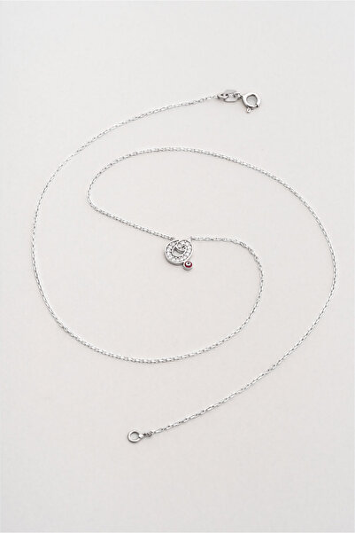 So CHIC... O Harfi 18 Ayar Beyaz Altın Kaplama 45 Cm Gümüş Nazar Kolye