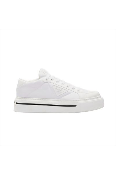 Prada Sport Macro Re-Nylon White Platform Sole Men's Sneaker