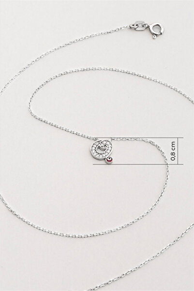 So CHIC... O Harfi 18 Ayar Beyaz Altın Kaplama 45 Cm Gümüş Nazar Kolye