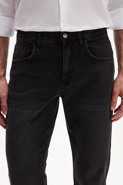 D'S Damat Comfort Fit Anthracite Straight Jean Jeans Παντελόνι τζιν με πέντε τσέπες που πλένεται
