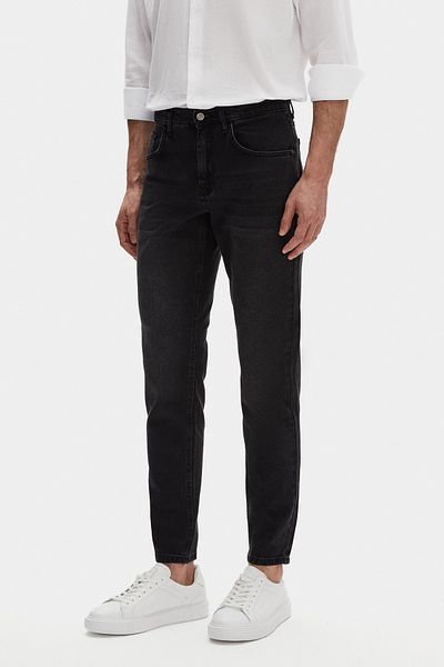 D'S Damat Comfort Fit Anthracite Straight Jean Jeans Παντελόνι τζιν με πέντε τσέπες που πλένεται