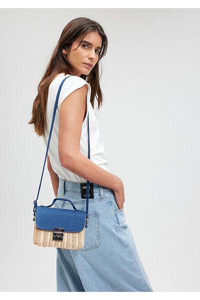 Mavi Denim Detailed Straw Crossbody Bag 1912157 -70869