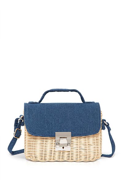Mavi Denim Detailed Straw Crossbody Bag 1912157 -70869