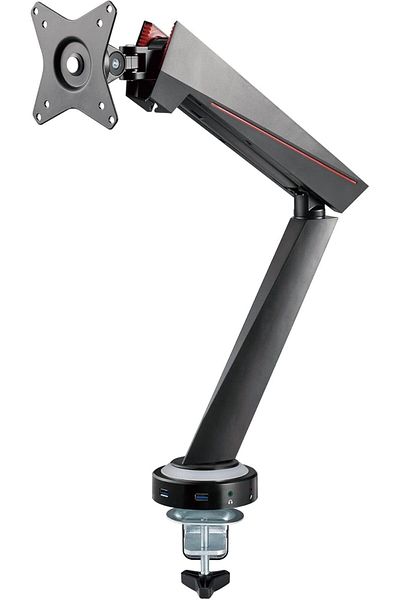 Twisted Minds ذراع شاشة ألعاب مقاس 17-32 بوصة - مزود بنابض مع مؤشر LED أحمر، ودعم USB وVESA