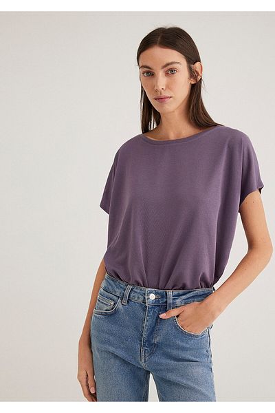 Mavi Lux Touch Tencel Tm - Purple Modal Basic T-Shirt, Loose Fit 167245 -70608