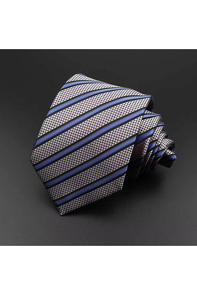 delis Men's tie, CR037, Silver/Blue
