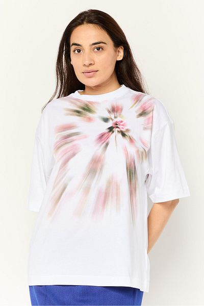 Esprit Women Crew Neck Short Sleeves Tie Dye T-shirt, White