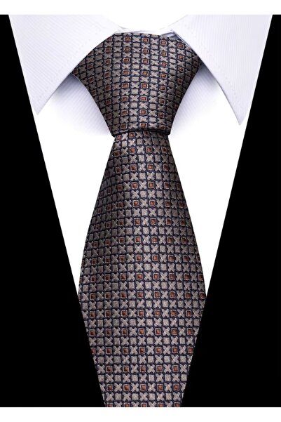 delis Cravata pentru barbati, CR120, Negru/Bej