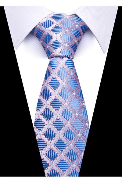 delis Men's tie, CR114, Blue/Silver