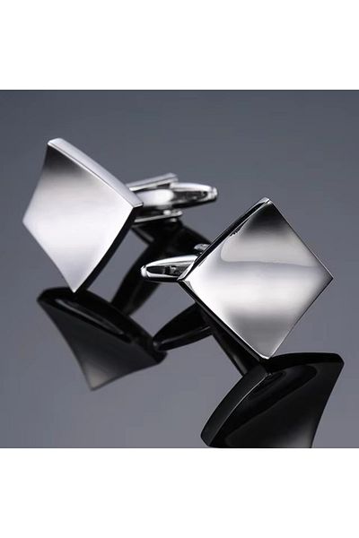 delis Shirt buttons, BN027, square pattern, Silver