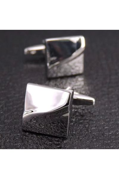 delis Shirt buttons, BN032, square pattern, Silver