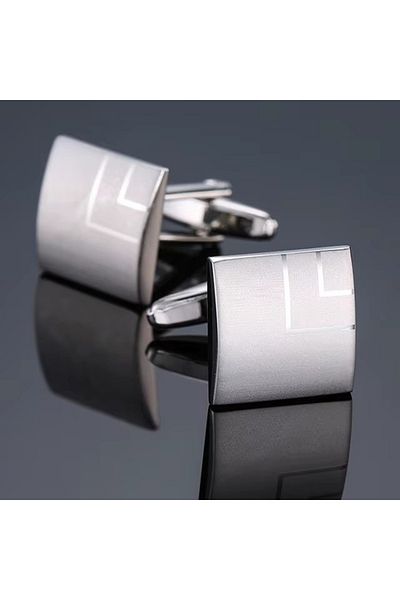 delis Shirt buttons, BN024, square pattern, Silver