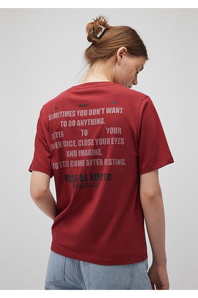 Mavi Γυναικείο μπλουζάκι Maroon Slogan Printed Blue -1612608-88011