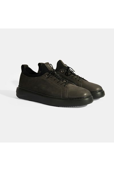 Desa Men's Gray Lace-Up Leather Casual Shoes