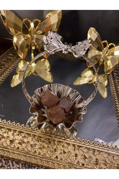 DREAM HEDİYELİK 6-Piece Serving Metal Presentation Bowl Turkish Delight Bowl Sugar Bowl Dragee Coffee Side {Gold} and {Silver}