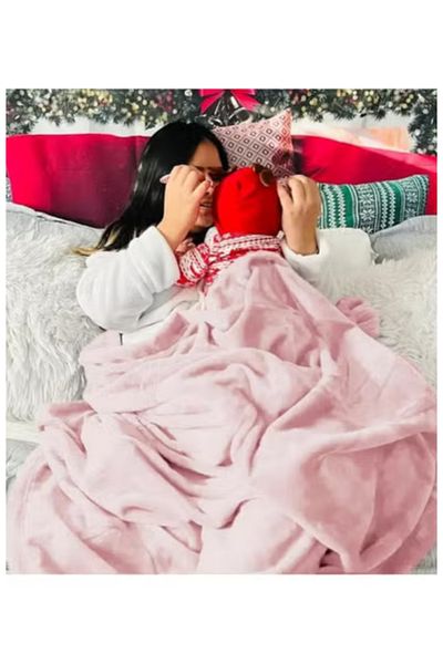 BSB HOME Premium Plush Single Blanket for Bed, Sofa, Couch, Travel, Camping |150x220 cm| Pink | SOLID FLANNEL