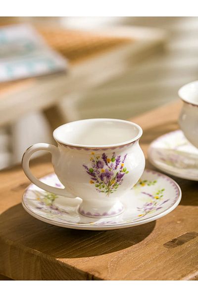 LC Waikiki Lcw Home Mixed Flower Printed 2 Personality Coffee Cup Set 90 ml