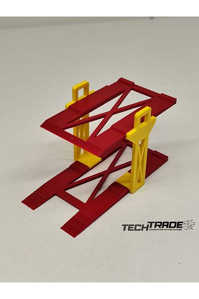 Tech Trade 1/64 Scale Diorama 2 Car Lift Yellow-Red