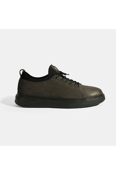 Desa Men's Gray Lace-Up Leather Casual Shoes