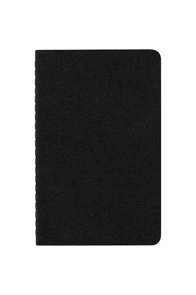 Moleskine Striped Cahier Notepad Set of 3 Pocket Size Black