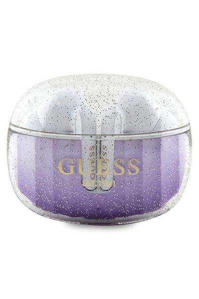Guess Căști Bluetooth fără fir, fără fir, 5.3, TWS, USB-C, rezistente la praf IPX4, violet
