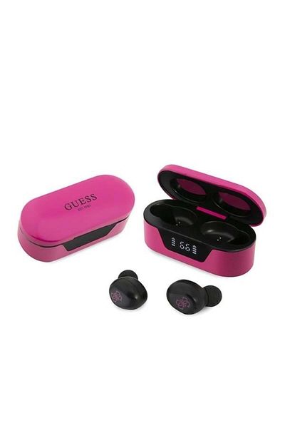 Guess Căști Bluetooth fără fir, GUESS GUTWST31, Bluetooth 5.0, TWS, USB-C, IPX4, Magenta