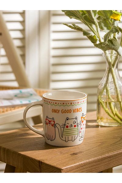 LC Waikiki Lcw Home Mixed Printed Porcelain Mug 320 ml