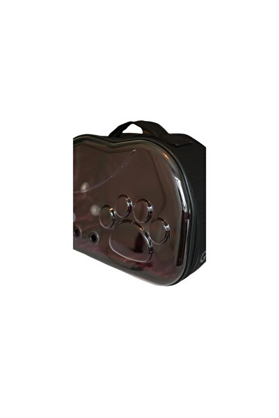 Miapet Şeffaf Pati Kedi Köpek Taşıma Çantası 42 x 26 x 35 cm-Siyah