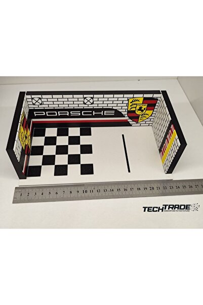 Tech Trade 1/64 Ölçek Porsche Diecast Garaj Diorama 1:64 Ölçek