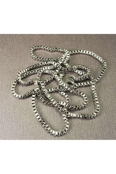 OSMANLI GÜMÜŞ 316L Stainless Steel Men's Necklace Chain 2mm Thin Box Model