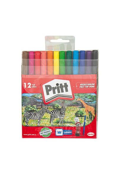 Pritt 1687976   Felt Tip Crayons 12 Pieces - Mixed Color