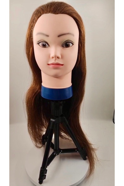 Alya Simin Hair Gerçek Saç Eğitim Mankeni Kuaför Eğitim Puppeti Naturel 80 Cm...