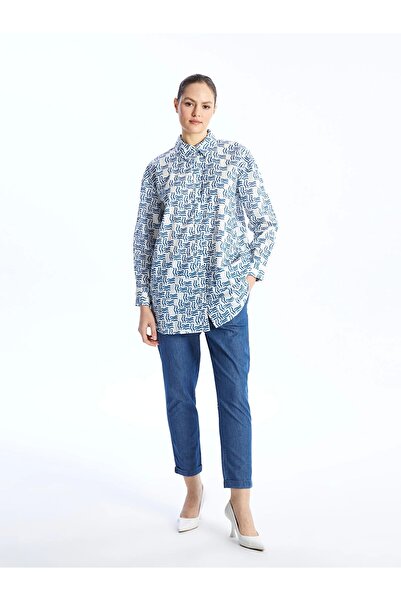 LC Waikiki Lcw Modest Indigo Elastic Waist Carrot Fit Women's Jean Trousers