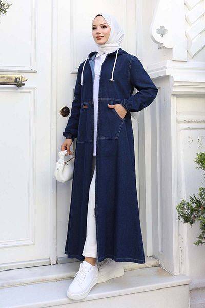 benguen Τζιν καπέλο με κουκούλα Navy Blue 1101-1