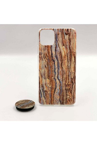 REDz Accessories Silicone Case For Iphone 11 Pro Max Pop Marble Maple Model With Grip Support, Tpu Viceversa Brown