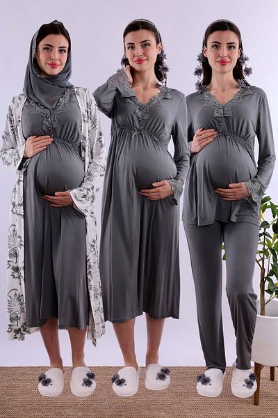 ByLohusa Effortt Smoked Hijab Pregnant Maternity Set Byl2T80962