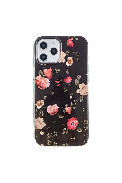REDz Accessories Carcasă din silicon pentru iPhone 12, model cu trandafiri fo...
