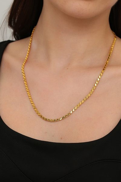 Altınkesesi 8 Ayar Altın Pullu Zincir Kolye 4 Mm